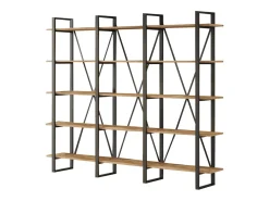 Prateleira*Concept-Usine Estante Astoria Estilo Industrial Madeira e Metal 12 Prateleiras Carvalho Antracite 180x220 cm Natural claro