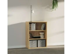 Estante baixa com 2 prateleiras, Carvalho Dourado, 100x76x33 cm^ Prateleira