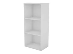Sale Estante baixa Plea para sala de estar, 3 níveis, melamina branca fosca, 42x92x29 cm Branco