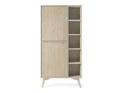 Sale Estante: areia / Espinha de peixe scandi, pés madeira, 80 x 160 x 38cm Bege