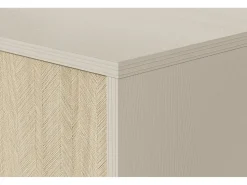 Sale Estante: areia / Espinha de peixe scandi, pés madeira, 80 x 160 x 38cm Bege