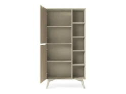 Sale Estante: areia / Espinha de peixe scandi, pés madeira, 80 x 160 x 38cm Bege