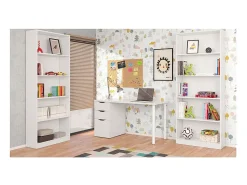 Discount Loungitude Estante Biblioteca Moderna Branca Fosca 201x80x28 cm Branco