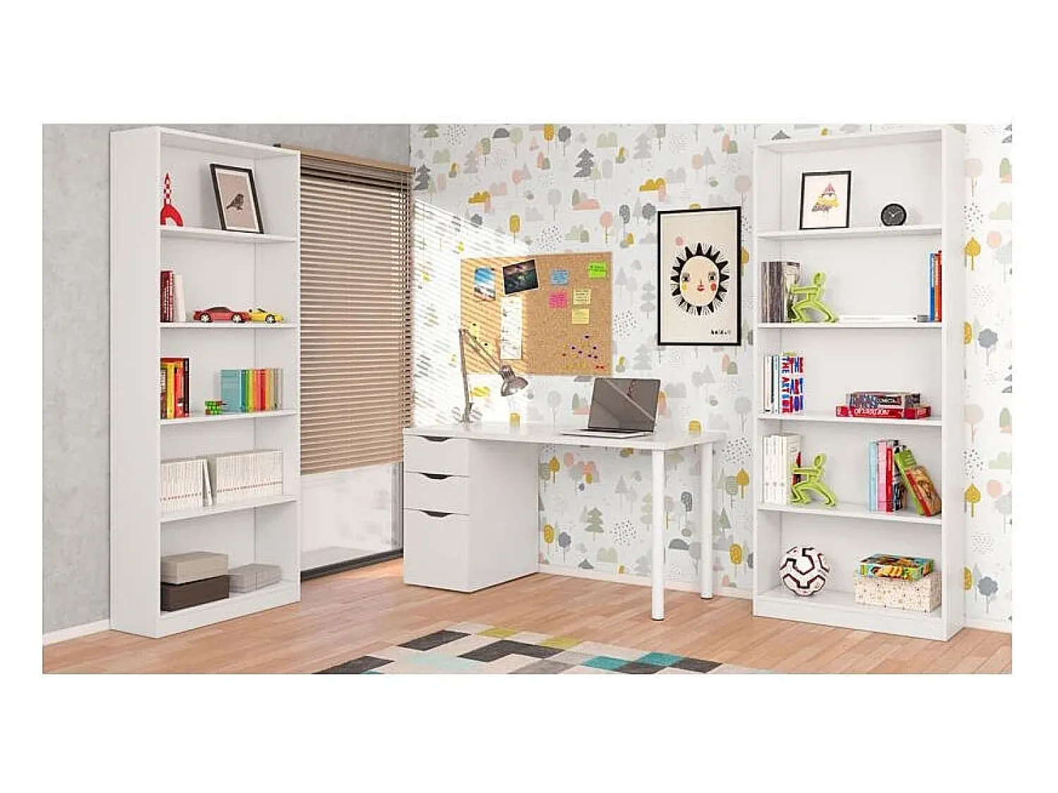 Discount Loungitude Estante Biblioteca Moderna Branca Fosca 201x80x28 cm Branco