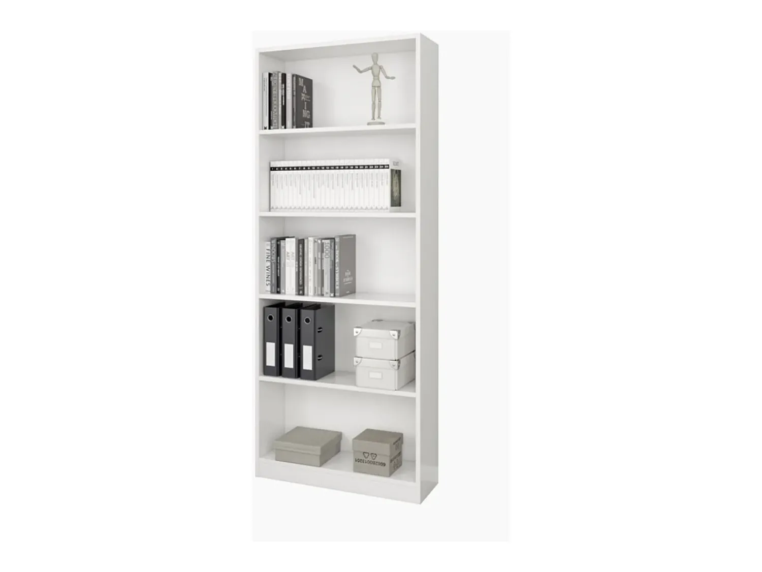 Discount Loungitude Estante Biblioteca Moderna Branca Fosca 201x80x28 cm Branco