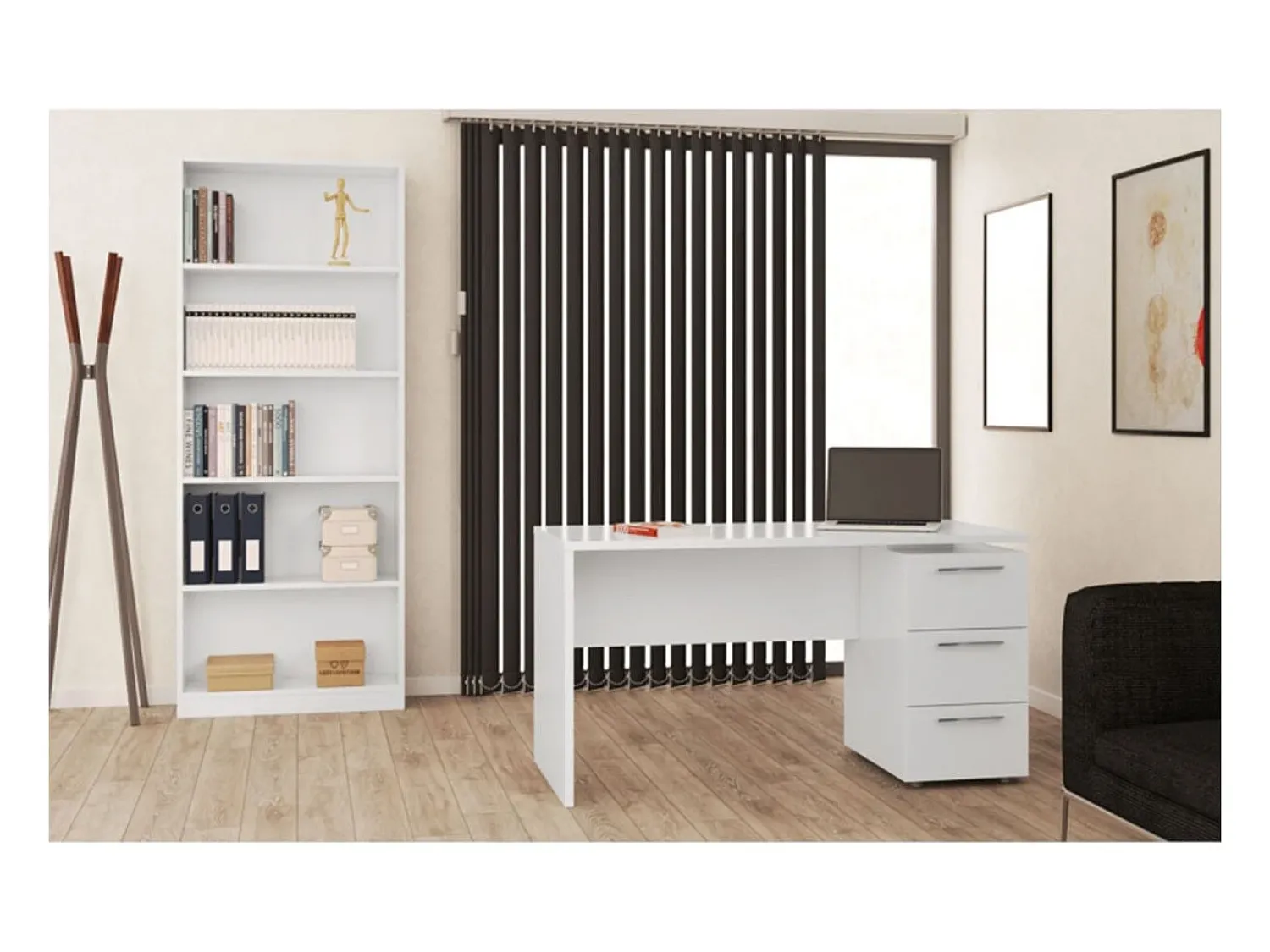 Discount Loungitude Estante Biblioteca Moderna Branca Fosca 201x80x28 cm Branco