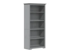 Biblioteca* Estante BODO 5 prateleiras 82x40x173 cm pinho maciço PT632441 Cinzento