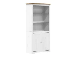 Best Estante BODO 82x40x173 cm madeira pinho maciça branco/ PT652511 Castanho