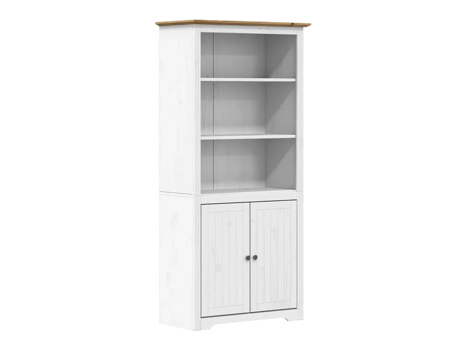Best Estante BODO 82x40x173 cm madeira pinho maciça branco/ PT652511 Castanho