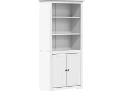 Biblioteca* Estante BODO 82x40x173 cm madeira de pinho maciça PT464202 Branco