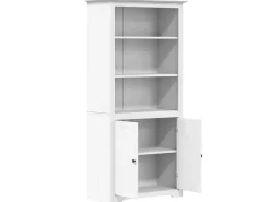 Biblioteca* Estante BODO 82x40x173 cm madeira de pinho maciça PT464202 Branco