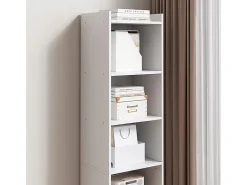 ESTANTE BRANCA DE PÉ PARA LIVROS PRATELEIRAS ALTAS COLUNA ESCANDINAVA ARMÁRIO LOFT^ Prateleira