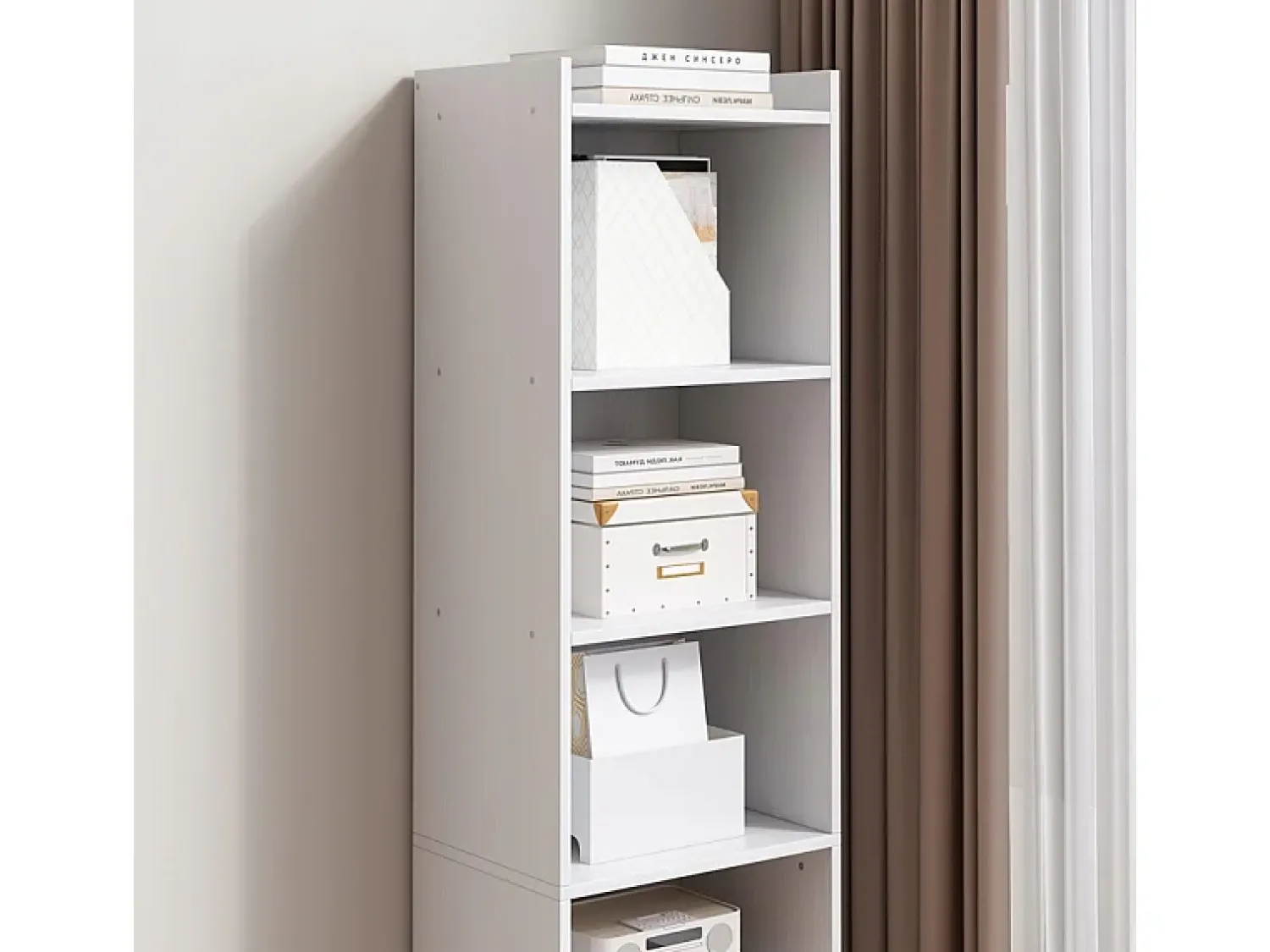 ESTANTE BRANCA DE PÉ PARA LIVROS PRATELEIRAS ALTAS COLUNA ESCANDINAVA ARMÁRIO LOFT^ Prateleira