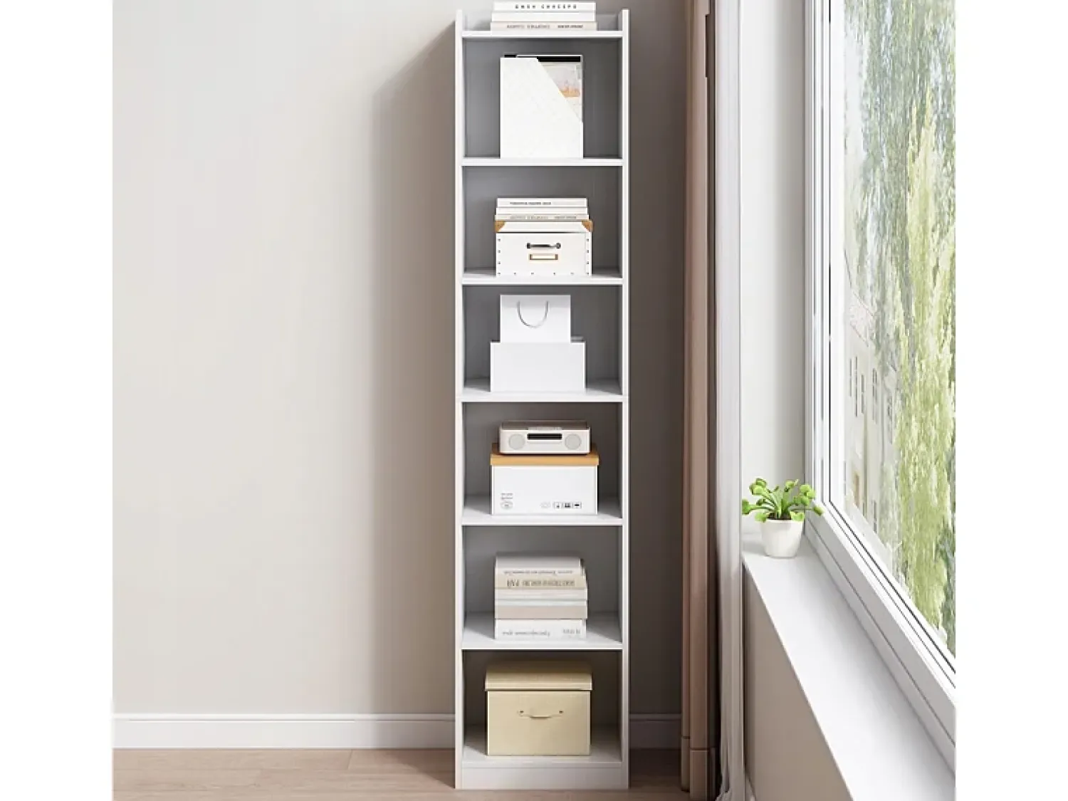 ESTANTE BRANCA DE PÉ PARA LIVROS PRATELEIRAS ALTAS COLUNA ESCANDINAVA ARMÁRIO LOFT^ Prateleira