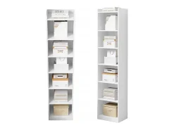 ESTANTE BRANCA DE PÉ PARA LIVROS PRATELEIRAS ALTAS COLUNA ESCANDINAVA ARMÁRIO LOFT^ Prateleira
