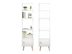 Prateleira| ESTANTE BRANCA PARA LIVROS PRATELEIRAS ALTAS ESCANDINAVA COLUNA ARMÁRIO Branco