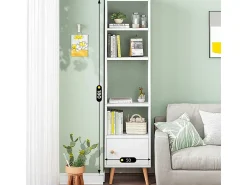 Prateleira| ESTANTE BRANCA PARA LIVROS PRATELEIRAS ALTAS ESCANDINAVA COLUNA ARMÁRIO Branco