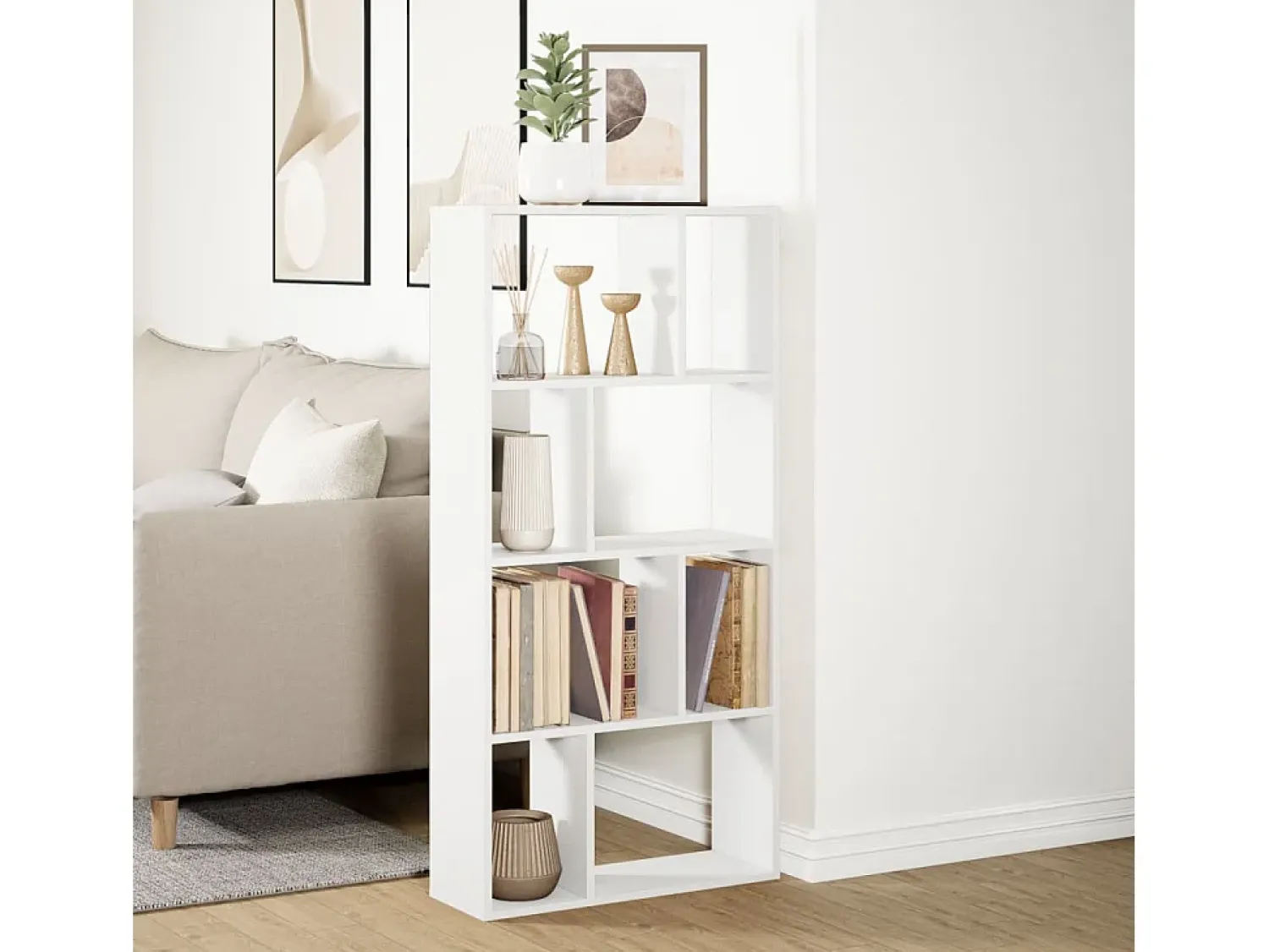 Biblioteca|vidaxl Estante Branca 60x20x120,5 cm Madeira Engenheirada Branco