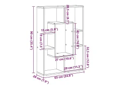 Sale vidaxl Estante Branca 63x20x90 cm Madeira Engenheirada Branco