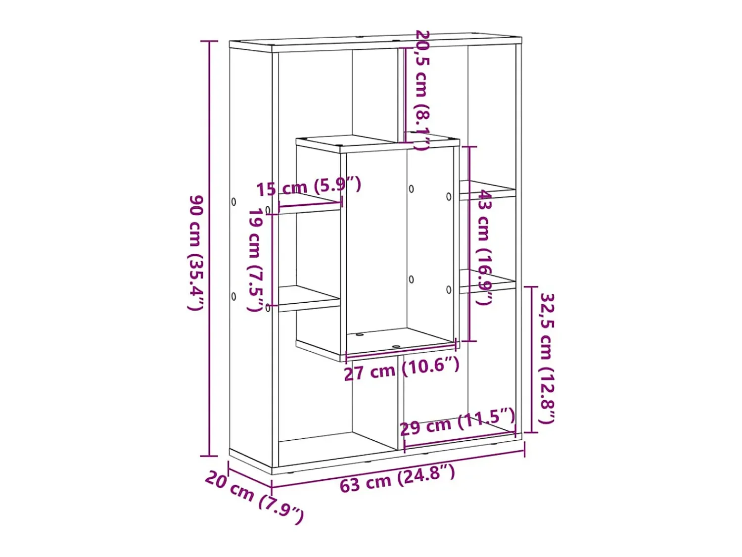 Sale vidaxl Estante Branca 63x20x90 cm Madeira Engenheirada Branco