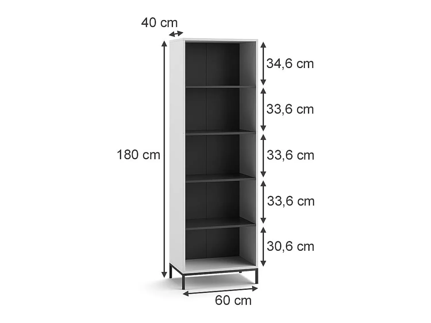 Outlet Vicco Estante 60x40x180 eliza Branco