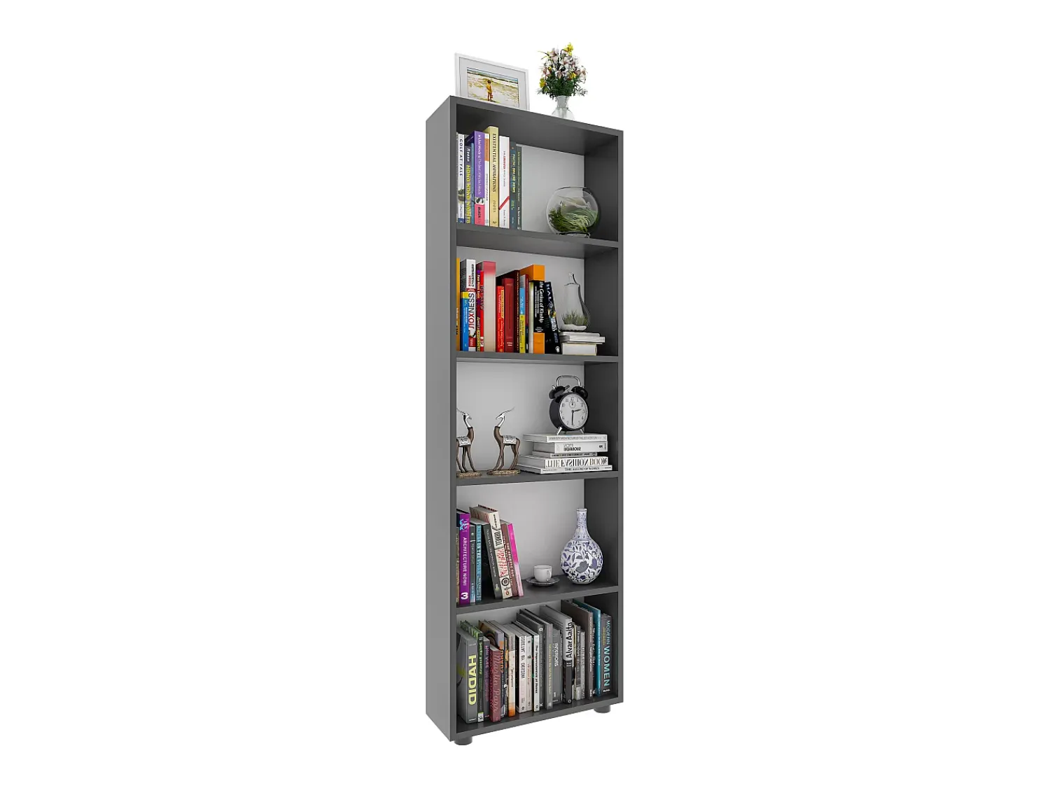 VCM Estante Bulas Antracite A. 169 x L. 56 x P. 20 cm^ Prateleira