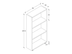 Online VCM Estante Bulas Antracite A. 108 x L. 56 x P. 20 cm Multicor