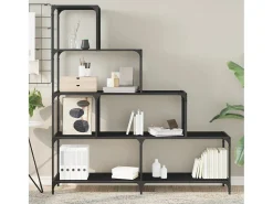 Discount Estante c/ 4 degraus 139x33,5x149 cm derivados madeira PT824202 Preto