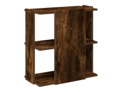vidaxl Estante c/ 3 prateleiras derivados de madeira carvalho fumado Castanho