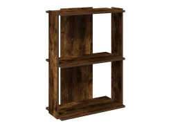 Biblioteca*vidaxl Estante c/ 3 prateleiras derivados de madeira carvalho fumado Castanho