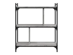 Vitrina*vidaxl Estante c/ 3 prateleiras derivados de madeira sonoma Cinzento