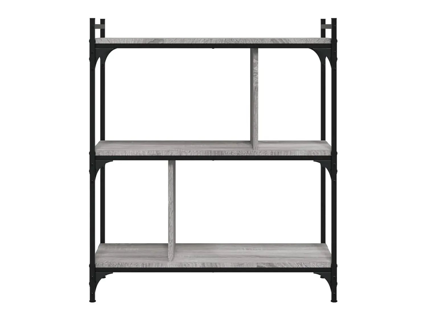 Vitrina*vidaxl Estante c/ 3 prateleiras derivados de madeira sonoma Cinzento