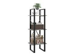Vitrina*vidaxl Estante c/ 3 prateleiras derivados de madeira Cinzento