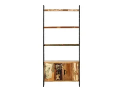 Biblioteca* Estante c/ 4 prateleiras 80x30x180 cm madeira recuperada maciça PT165743 Castanho