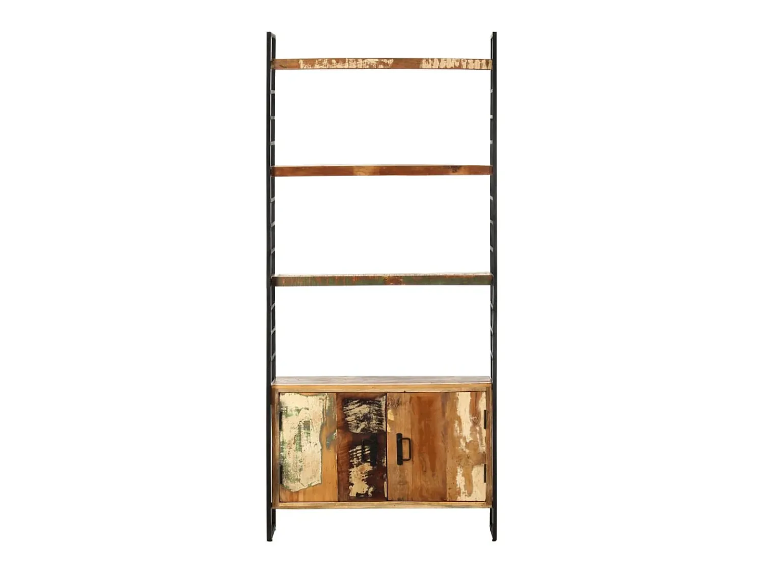Biblioteca* Estante c/ 4 prateleiras 80x30x180 cm madeira recuperada maciça PT165743 Castanho