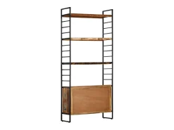 Biblioteca* Estante c/ 4 prateleiras 80x30x180 cm madeira recuperada maciça PT165743 Castanho