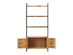 Biblioteca* Estante c/ 4 prateleiras 80x30x180 cm madeira recuperada maciça PT165743 Castanho