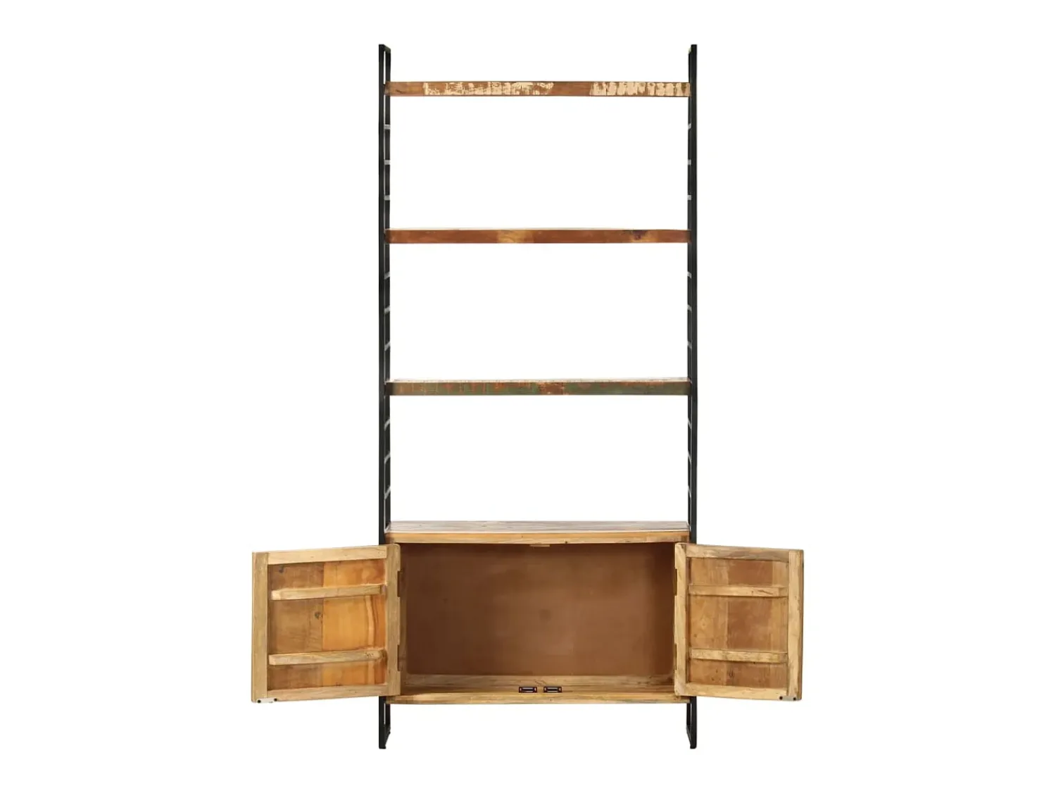 Biblioteca* Estante c/ 4 prateleiras 80x30x180 cm madeira recuperada maciça PT165743 Castanho