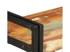 Biblioteca| Estante c/ 3 prateleiras 140x30x80cm madeira recuperada maciça PT228559 Multicor