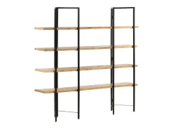 Vitrina*vidaxl Estante c/ 4 prateleiras 160x35x160 cm madeira mangueira maciça Castanho