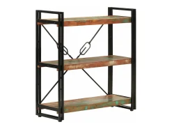 Best vidaxl Estante c/ 3 prateleiras 77x30x80cm madeira recup. maciça/ferro Multicor