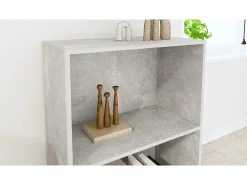 Biblioteca*vidaxl Estante c 2 prateleiras 60x30x76,5cm contrap. cimento Cinzento