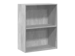 Biblioteca*vidaxl Estante c 2 prateleiras 60x30x76,5cm contrap. cimento Cinzento