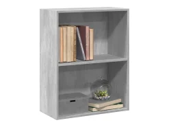 Biblioteca*vidaxl Estante c 2 prateleiras 60x30x76,5cm contrap. cimento Cinzento