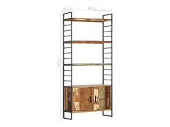 Vitrina|vidaxl Estante c/ 4 prateleiras 80x30x180 cm madeira recuperada maciça Castanho