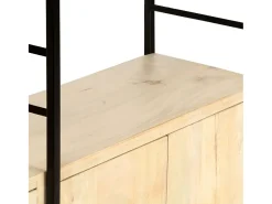 Vitrina*vidaxl Estante c/ 4 prateleiras 124x30x180cm madeira mangueira maciça Castanho