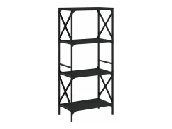 Biblioteca| Estante c/ 4 prateleiras 59x35x132 cm derivados madeira PT485376 Preto