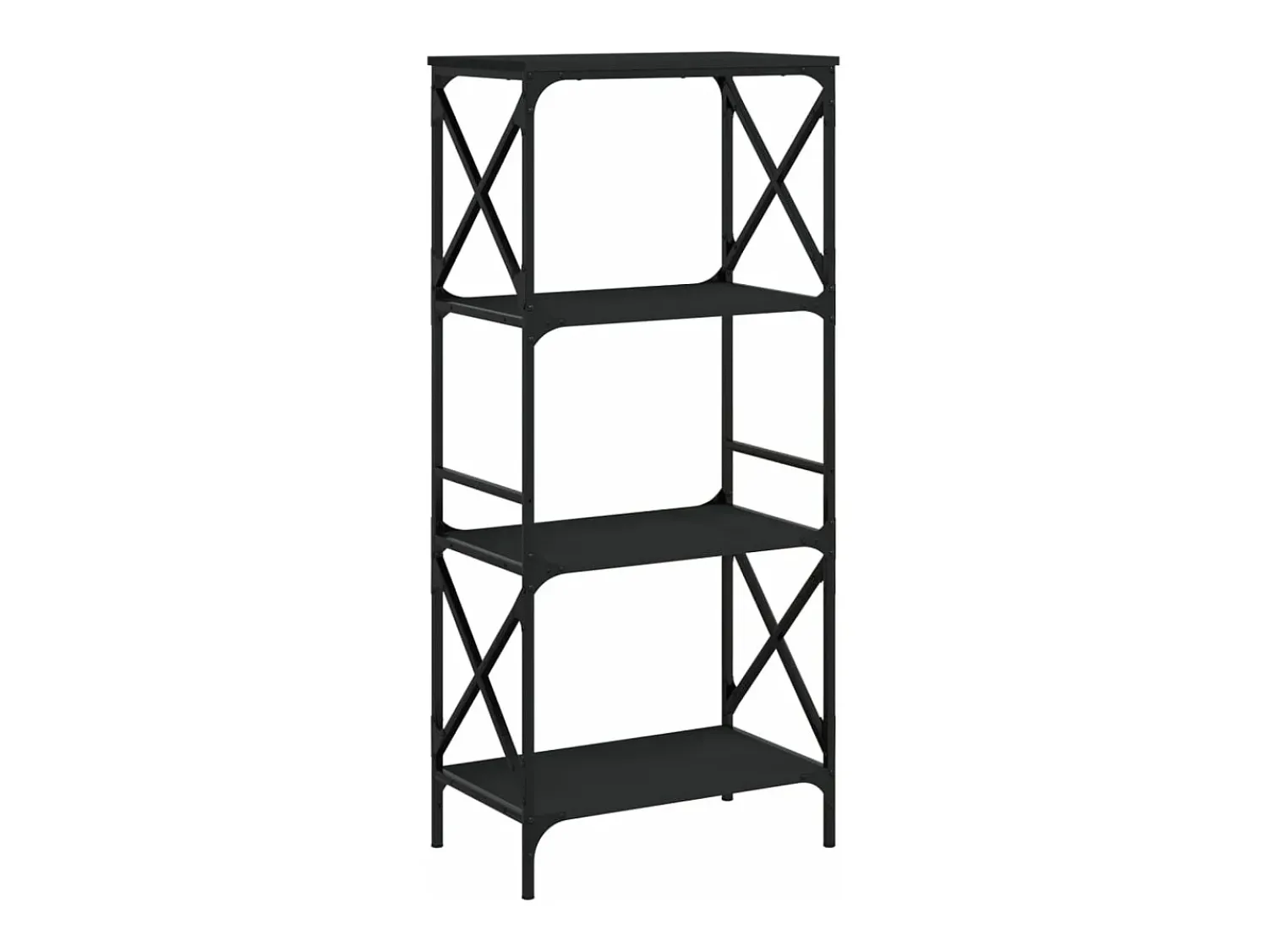 Biblioteca| Estante c/ 4 prateleiras 59x35x132 cm derivados madeira PT485376 Preto