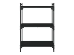 Biblioteca| Estante c/ 3 prateleiras 60x30x86 cm derivados de madeira PT180723 Preto