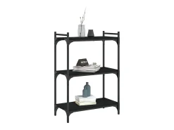 Biblioteca| Estante c/ 3 prateleiras 60x30x86 cm derivados de madeira PT180723 Preto